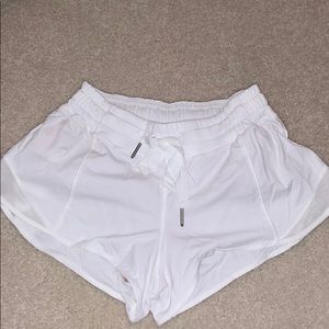 White Lululemon Hotty hot shorts